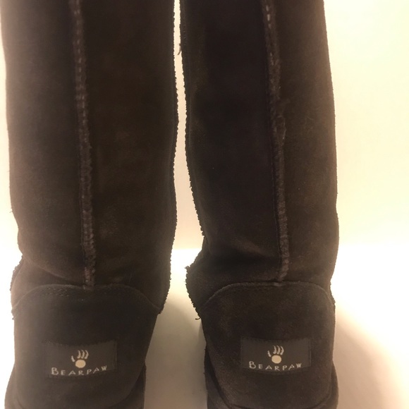 NWOT Bearpaw Emma 10” Tall Dark Brown Suede Boots Sz 7 - Picture 4 of 6